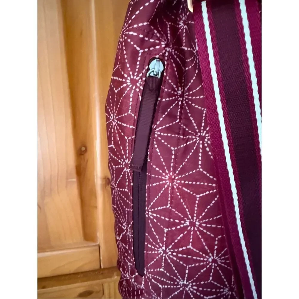 Lululemon Yoga Mat Bag Burgundy Print Mesh Zip Carrier